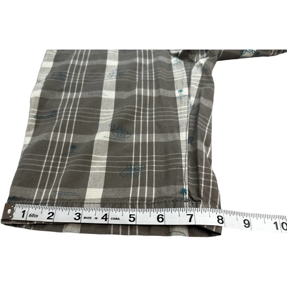 Volcom Boys Cotton Gray and White Plaid Shorts Size 12 With Little Designs - Picture 5 of 10